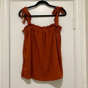 Entro Orange Tank Top with Tie Straps